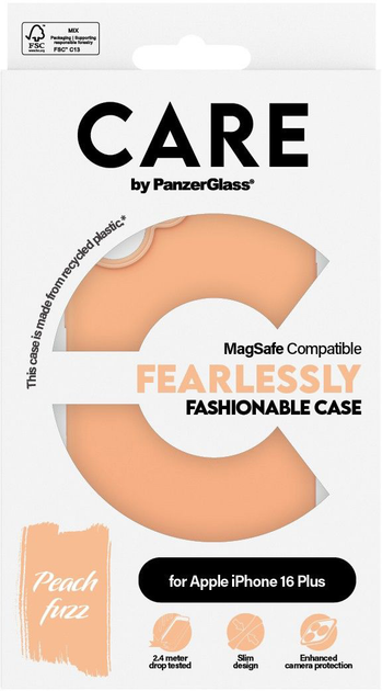 Панель Panzer Glass CARE Fashionable Case MagSafe для Apple iPhone 16 Plus Peachy (5715685004575) - зображення 3