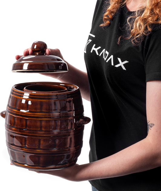 Beczka kamionkowa Kadax Helios z kołnierzem i pokrywką 5 l (5903699476833) - obraz 2