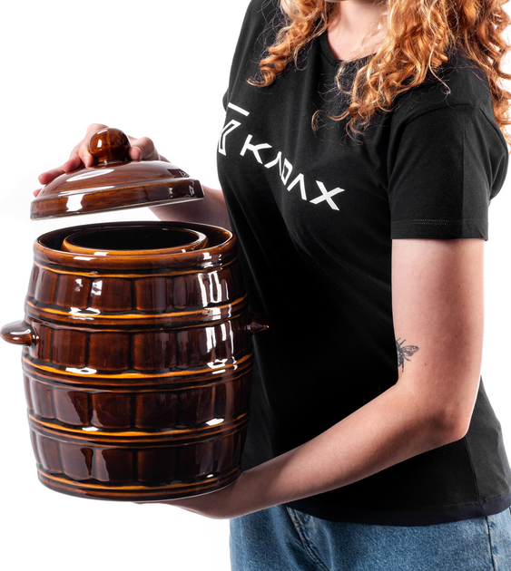 Beczka kamionkowa Kadax Helios z kołnierzem i pokrywką 8 l (5903699476840) - obraz 3