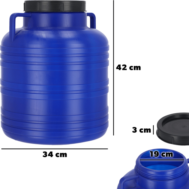 Beczka plastikowa do kiszenia Kadax Odda niebieska 30 l (5903699432617) - obraz 2