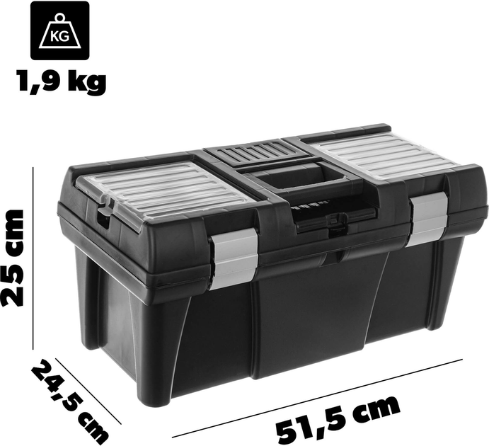 Skrzynia narzędziowa Kadax Vaset z 4 organizerami 51.5 x 24.5 x 25 cm (5906638308813) - obraz 2