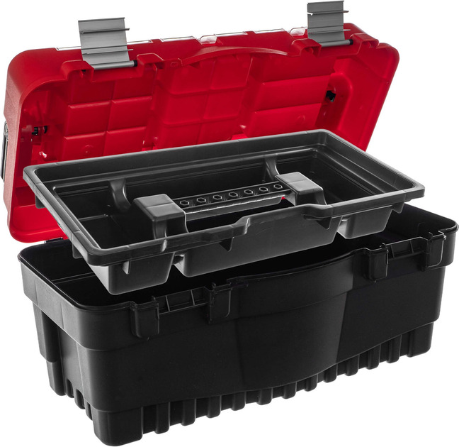 Skrzynia narzędziowa Kadax Varmdo z 3 organizerami czerwona 53 x 26 x 27 cm (5906638308752) - obraz 6