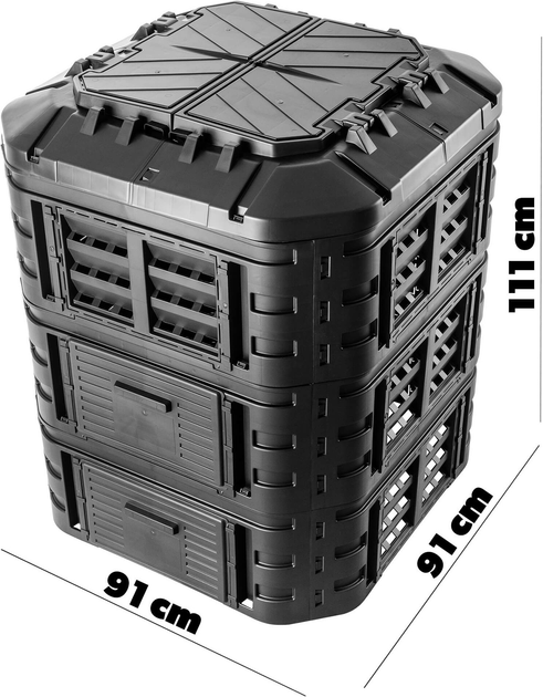 Kompostownik ogrodowy Kadax Nybro czarny 860 l (5903699429976) - obraz 3