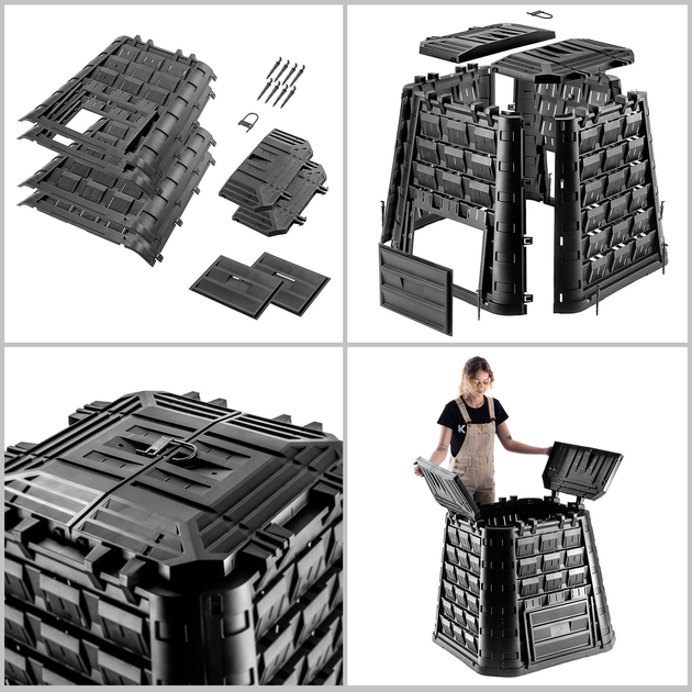Kompostownik ogrodowy Kadax Yutz czarny 450 l (5903699498972) - obraz 4
