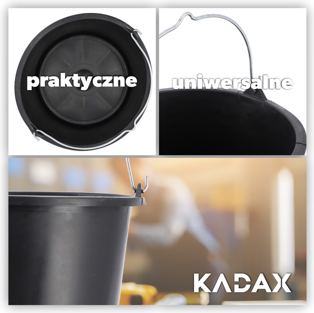 Набір будівельних відер Kadax Bado чорний 5 л x 5 шт (5902730383734) - зображення 3