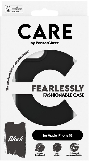Панель Panzer Glass CARE Fashionable Case для Apple iPhone 15 Black (5715685005640) - зображення 3