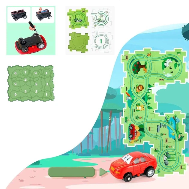 Розвиваюча іграшка-пазл SHT 1103B Forest Park (25pcs) Green (79957) - изображение 5