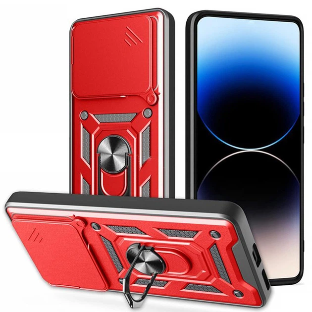 Чохол Ummi Camshield Serge Ring для Xiaomi Poco F7 Червоний - Фото 2 Чохол Ummi Camshield Serge Ring для Xiaomi Poco F7 Червоний - изображение 2