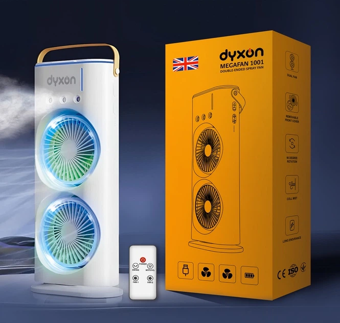 Вентилятор подвійний зі зволоженням акумуляторний DYXON MEGAFAN 1001 White - зображення 5