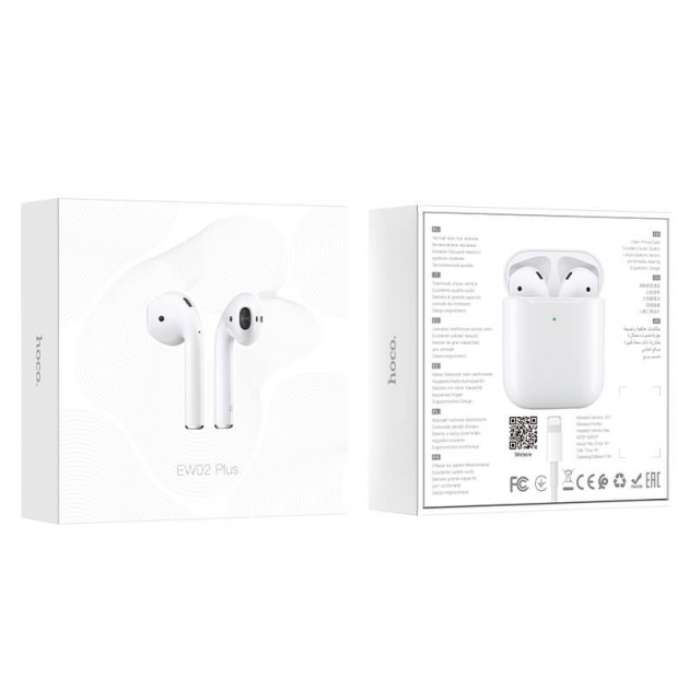Беспроводные Bluetooth наушники вкладыши HOCO EW02 Plus TWS гарнитура с микрофоном White - изображение 4