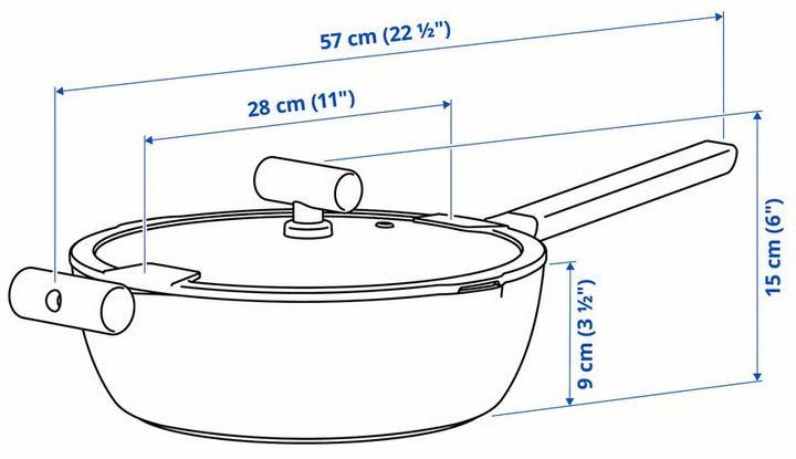 Patelnia Ikea Klippfisk z powłoką zapobiegającą przywieraniu i pokrywką 28 cm (706.025.16) - obraz 7