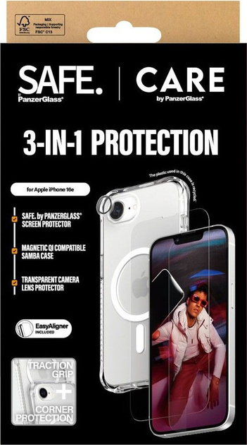 Панель Panzer Glass CARE Fashion 3-in-1 Bundle для Apple iPhone 16e Transparent (5715685021121) - зображення 2