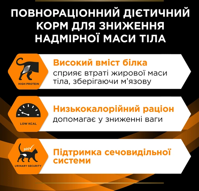 Сухой диетический корм Purina Pro Plan для взрослых кошек для снижения избыточной массы тела VETERINARY DIETS OM Obesity Management St/Ox с курицей 1.5 кг (7613035159211) - Фото 7 Сухой диетический корм Purina Pro Plan для взрослых кошек для снижения избыточной массы тела VETERINARY DIETS OM Obesity Management St/Ox с курицей 1.5 кг (7613035159211) - изображение 7