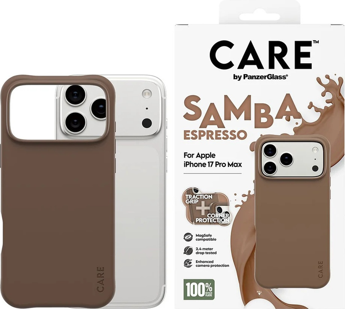 Панель CARE by PanzerGlass Fashionable Case Samba Espresso w. MagSafe для Apple iPhone 17 Pro Max (CR97906) - зображення 3