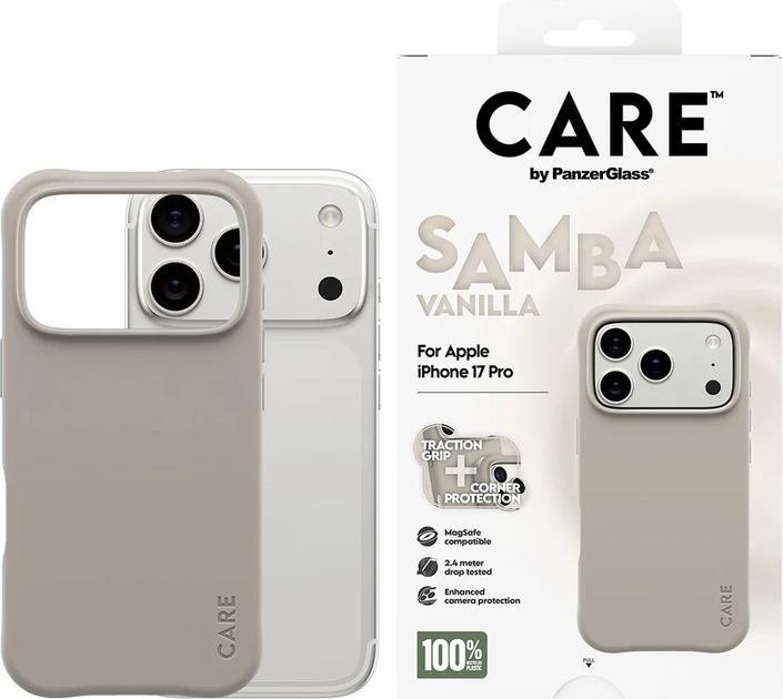 Панель CARE by PanzerGlass Fashionable Case Samba Vanilla w. MagSafe для Apple iPhone 17 Pro (CR73947) - зображення 3