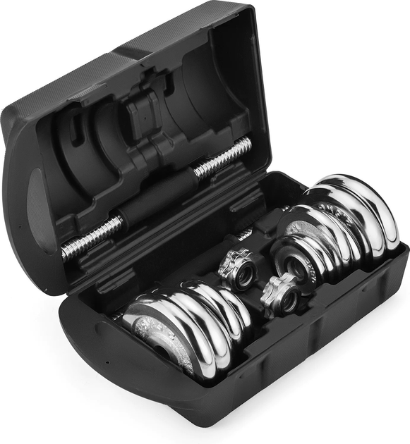 Zestaw hantli chromowanych Gymtek w walizce 19 kg (5907766663089) - obraz 2