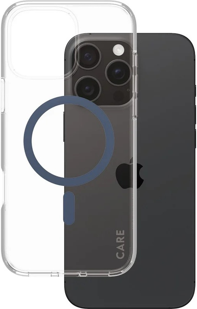 Панель CARE by PanzerGlass Flagship Case Transparent Urban Combat w. Blue MagSafe для Apple iPhone 16 Pro Max (5715685004346) - зображення 1