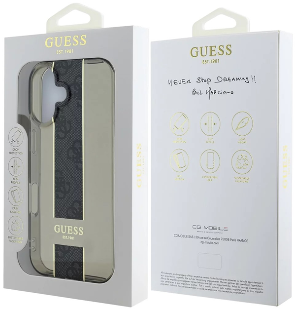Панель Guess IML Middle 4G Stripe для Apple iPhone 16 Black (57983122194) - зображення 6