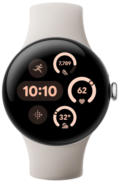 Смарт-годинник Google Pixel Watch 3 45 mm Wi-Fi Polished Silver Aluminum Case/Porcelain Active Band (GA05736-DE) - зображення 2
