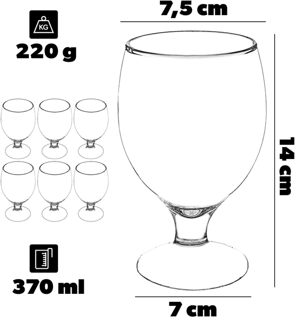 Набір склянок для пива Kadax Forio 370 мл 6 шт (5906638321287) - зображення 3