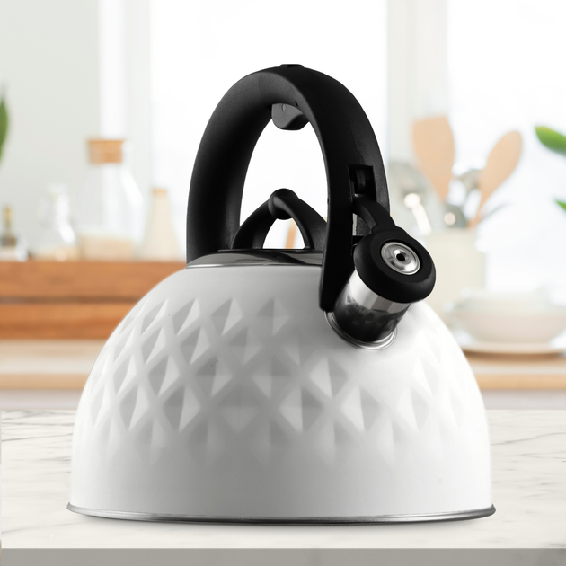 Czajnik Kadax Artaix z gwizdkiem Biały 2.5 l (5903699493298) - obraz 7