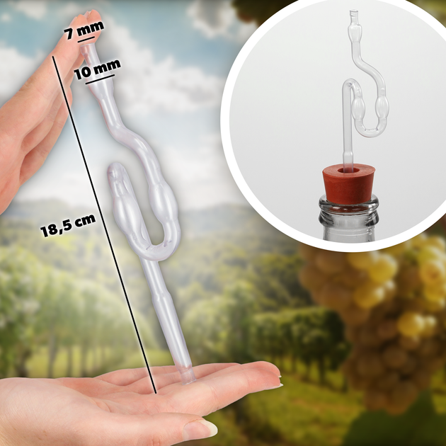 Zestaw winiarski Kadax Balon 15 l + Korek nr. 3 + Plastikowa rurka (5903699487129) - obraz 4