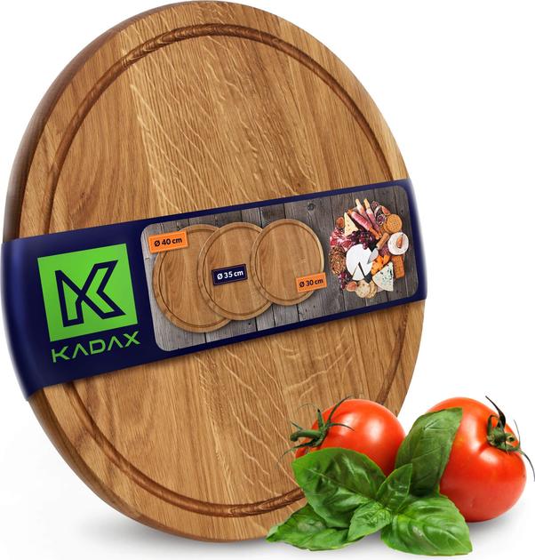 Deska do krojenia Kadax dębowa okrągła 35 cm (5903699446737) - obraz 5