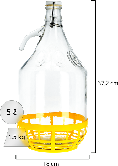 Zestaw gąsiorów Kadax na wino z korkiem mechanicznym 5 l x 3 szt (5903699436622) - obraz 2