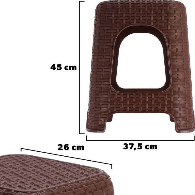 Табурет Kadax Habol протиковзкий Коричневий 45 x 26 см (5903699436790) - зображення 2
