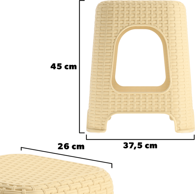 Табурет Kadax Habol протиковзкий Бежевий 45 x 26 см (5903699436783) - зображення 2