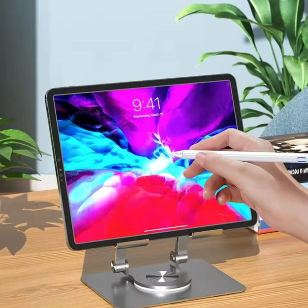 Подставка для планшета 360° 4.7-12" Tablet Stand P2028 Silver - Фото 7 Подставка для планшета 360° 4.7-12" Tablet Stand P2028 Silver - изображение 7
