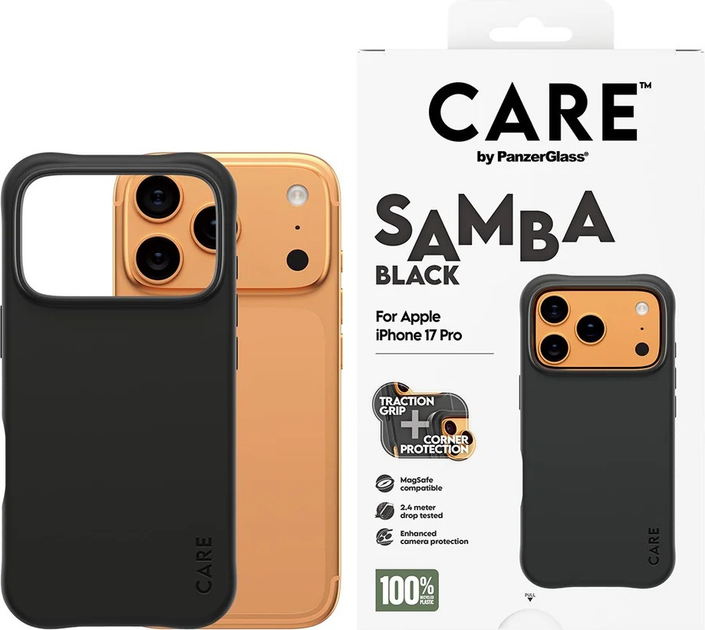 Etui CARE by PanzerGlass Fashionable Case Samba Black w. MagSafe do Apple iPhone 17 Pro (CR37427) - obraz 3