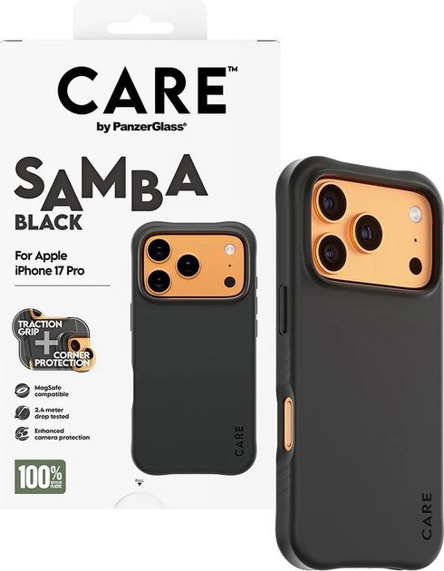 Etui CARE by PanzerGlass Fashionable Case Samba Black w. MagSafe do Apple iPhone 17 Pro (CR37427) - obraz 4