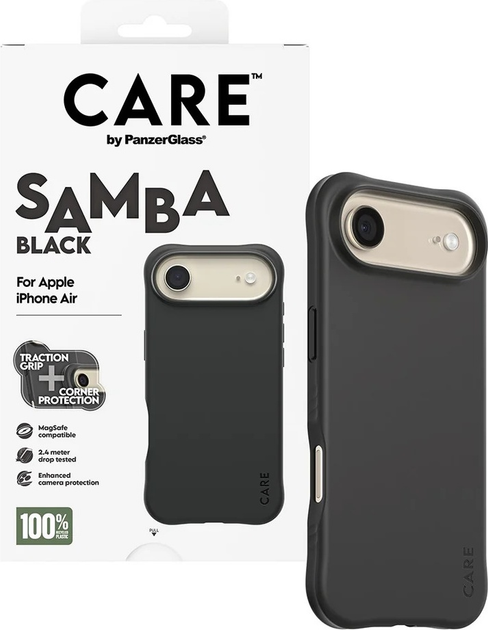 Etui CARE by PanzerGlass Fashionable Case Samba Black w. MagSafe do Apple iPhone Air (CR30935) - obraz 4
