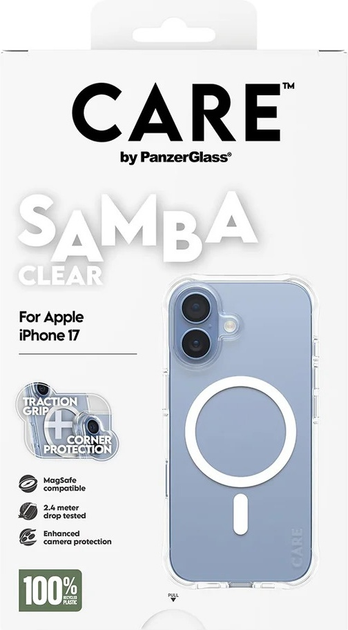 Etui CARE by PanzerGlass Fashionable Case Samba Transparent w. MagSafe do Apple iPhone 17 (CR22326) - obraz 5