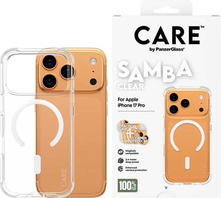 Etui CARE by PanzerGlass Fashionable Case Samba Transparent w. MagSafe do Apple iPhone 17 Pro (CR37687) - obraz 3