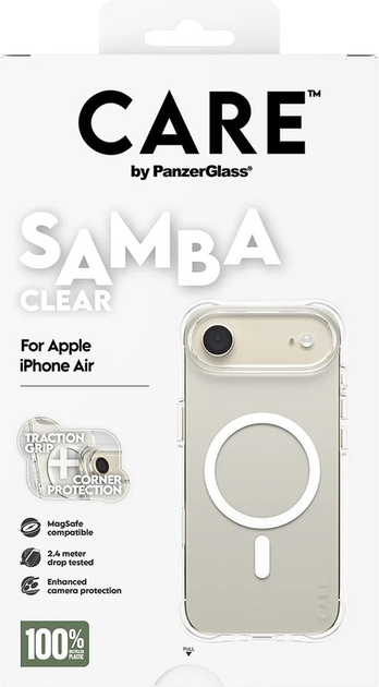 Etui CARE by PanzerGlass Fashionable Case Samba Transparent w. MagSafe do Apple iPhone Air (CR69281) - obraz 5