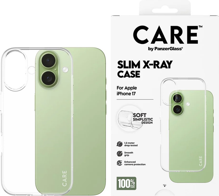 Etui CARE by PanzerGlass Fashionable Case Transparent X-Ray Soft Basic do Apple iPhone 17 (CR98808) - obraz 3