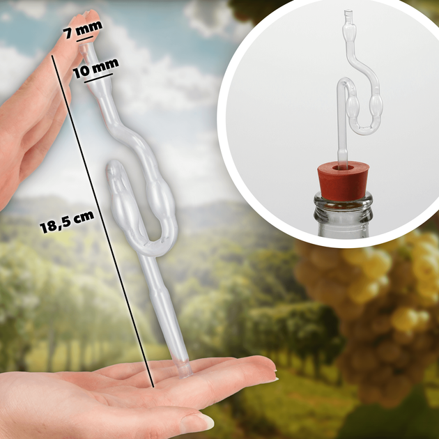 Zestaw winiarski Kadax Balon 34 l + Korek nr. 4 + Plastikowa rurka (5903699487181) - obraz 3
