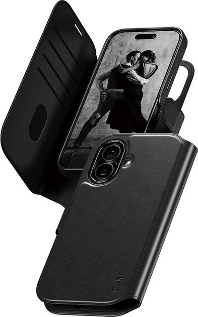Чохол-книжка CARE by PanzerGlass Feature Case Tango Two-in-One Wallet w. MagSafe для Apple iPhone 17 Black (CR29833) - зображення 1