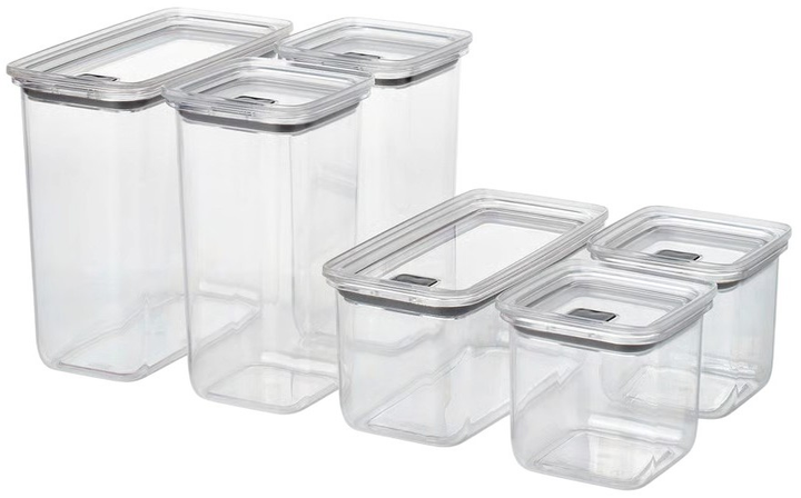 Zestaw pojemnikow na żywność Ikea Korallvippa na produkty suche 6 szt (705.993.16) - obraz 1