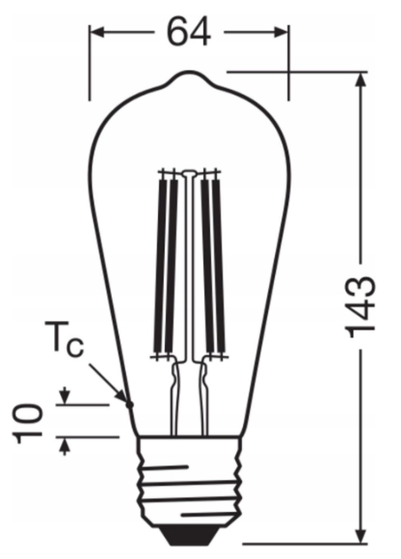 Лампа світлодіодна Osram LED ST64 E27 4W 830 806LM FIL ULTR (4099854235634) - зображення 5