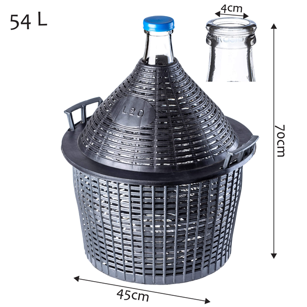Zestaw winiarski Kadax Balon 54 l + Korek nr. 5 + Rurka + Ściągacz (5903699487228) - obraz 2