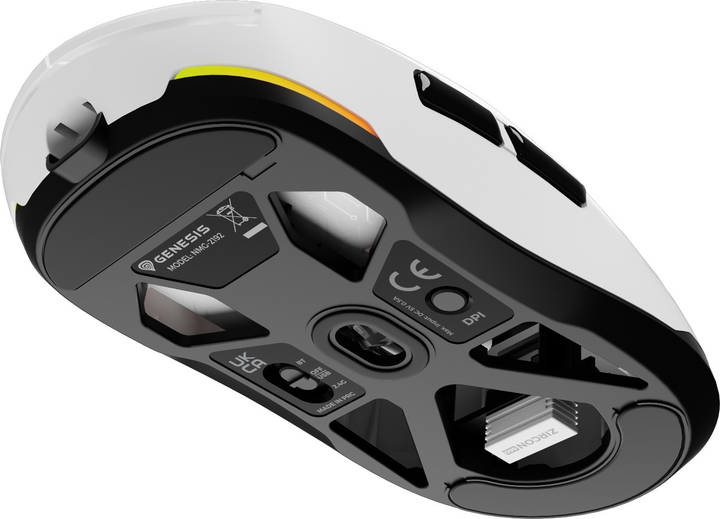 Mysz Genesis Zircon 660 Wireless/Bluetooth/USB White (NMG-2192) - obraz 12