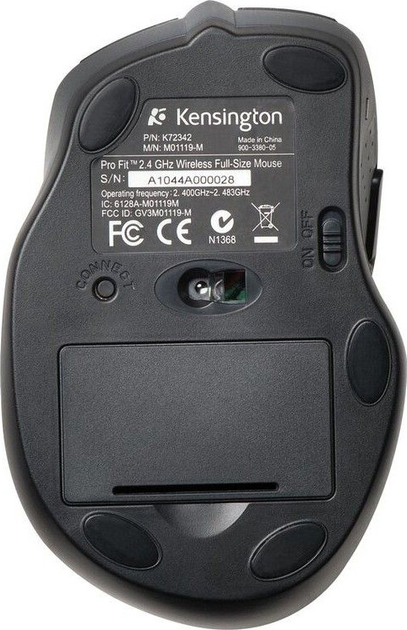 Mysz Kensington Pro Fit Full-Size Wireless Black (K72370EU) - obraz 3