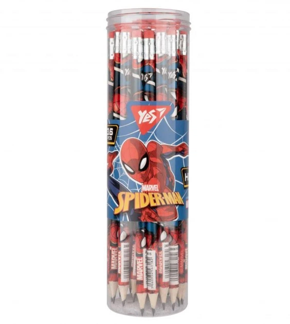 Карандаш круглый "YES" /280615/ HB с ластиком, Marvel.Spiderman - Фото 2 Карандаш круглый "YES" /280615/ HB с ластиком, Marvel.Spiderman - изображение 2