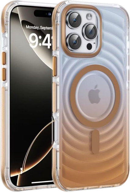 Панель Evelatus EchoWave Clear MagSafe Case для Apple iPhone 16 Pro Gold (EVEAPP16PEWCMG) - зображення 1