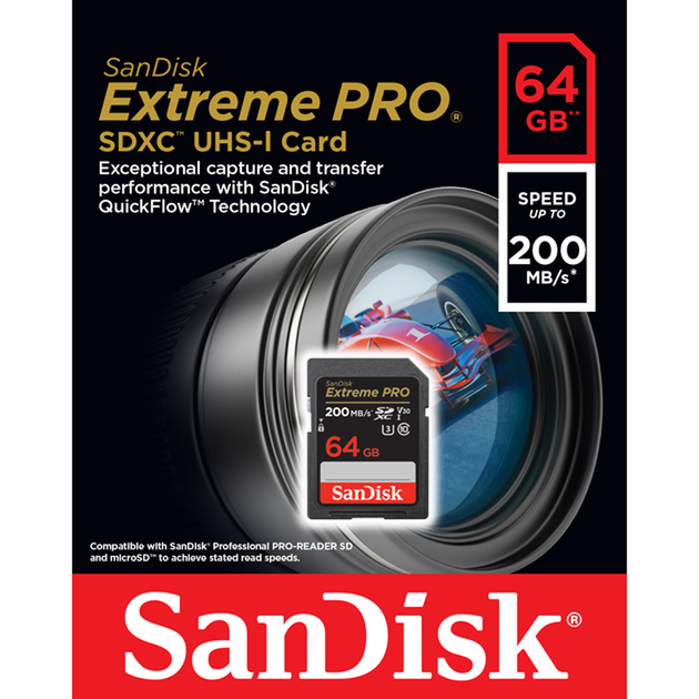 Карта памяти SanDisk SDXC Extreme PRO 64GB UHS-I U3 V30 Class 10 (SDSDXXU-064G-GN4IN) [112143] - изображение 3
