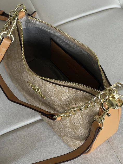Жіноча сумка Coach Bolso de hombro Teri пісочний через плечі - Фото 6 Жіноча сумка Coach Bolso de hombro Teri пісочний через плечі - зображення 6