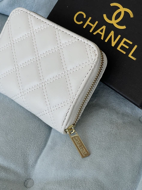 Кошелек женский Chanel mini белый с коробкой - изображение 2